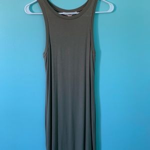 a long army green dress